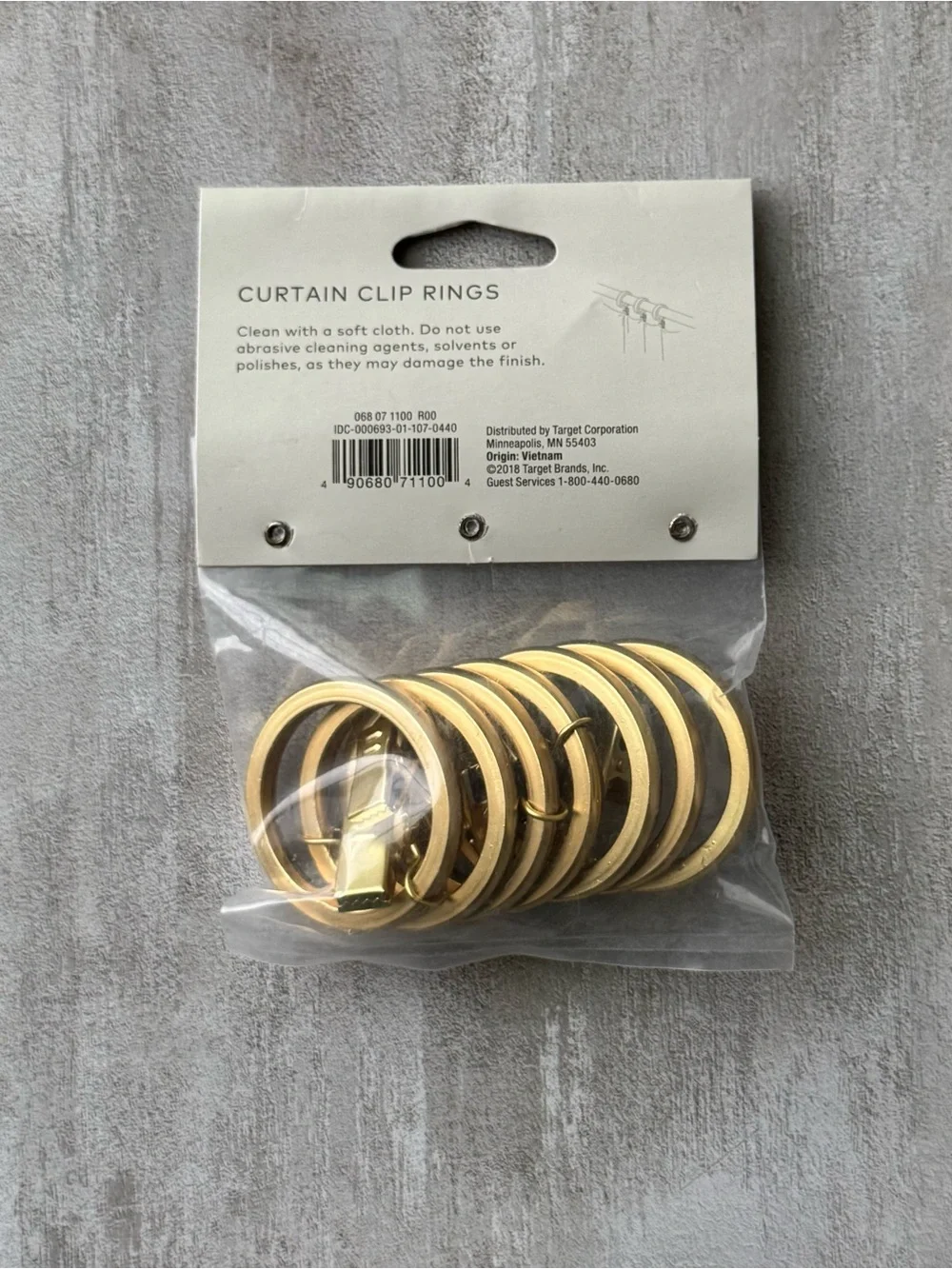 Project 62 Gold Curtain Clip Rings - Pack of 7